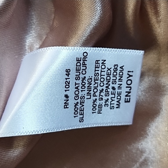 Michael Stars Goat Suede Moto Style Jacket W/ Quilted Satin Sleeves, XS - Picture 12 of 14